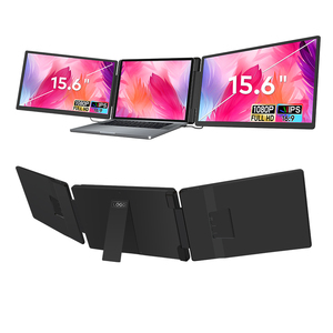 จอภาพพกพาแบบสามจอขนาด 15.6 นิ้ว สำหรับแล็ปท็อป S10 FHD IPS ตัวขยายหน้าจอแล็ปท็อป จอแสดงผลภายนอกคู่ สำหรับ Windows และ Macbook - Product Image 1
