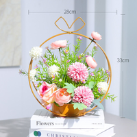 Décoration florale artificielle en soie moderne de haute qualité pour table de salon et utilisation en mariage