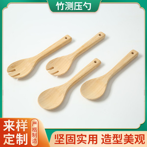 Cuchara de cocina de bambú, ligera, de color sólido, solo se puede lavar a mano, para utensilios para freír. - Product Image 5
