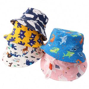 Sombreros de Pescador de Algodón para Niños y Niñas, Diseño de Dibujos Animados, para Deportes al Aire Libre, con Cordón, Verano 2025 - Product Image 6