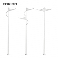 Postes de Luz Cónicos FORIDO de 3M, 4M, 5M, 6M, 7M, 8M, 9M, 10M y 12M, Postes de Acero Galvanizado en Caliente para Alumbrado Público, Postes de Lámparas para Exteriores