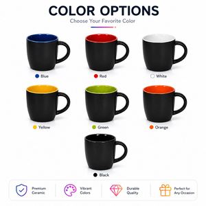 Custom 12oz Promotional Business Giveaways Gifts Matte White Black Colored Inside <b>Ceramic</b> Coffee Milk Office <b>Mug</b> With Handle - Product Image 6
