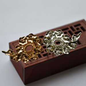 Horquilla de Cobre Puro con Diseño de Nubes, 72mm, Bañada en Oro, Estilo Ming, Accesorio para Boda - Product Image 3