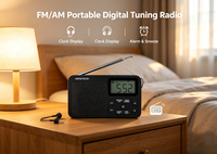 Tragbares AM/FM Digital-Taschenradio, ATS Auto-Scan & Speicherfunktion für Voreinstellte Sender, LCD-Display Wecker Schlaf-Timer