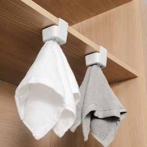 Support adhésif rond créatif pour serviettes de salle de bain, sans perçage, pour torchons - Product Image 3