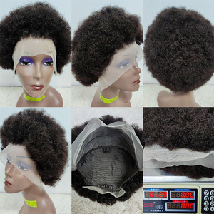 Letsfly Afro Kinky Straight Perruques Africaines 13x4 Lace Frontal <span class=keywords><strong>Boom</strong></span> Cheveux Humains Brésiliens Couleur Naturelle Doux Bouclés Perruques Livraison Gratuite - Product Image 3