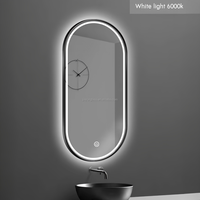 Miroir intelligent de salle de bain mural à LED tactile, cadre en alliage d'aluminium incassable, écologique, luxe léger, pour hôtel