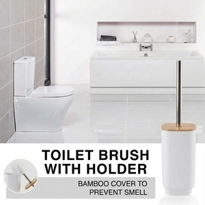 Juego de Accesorios de <span class=keywords><strong>Baño</strong></span> Modernos de Bambú de 6 Piezas, Color Blanco Mate, Ecológico, Duradero y de Lujo, con Dispensador de Jabón de Plástico y Cubo de Basura - Product Image 5
