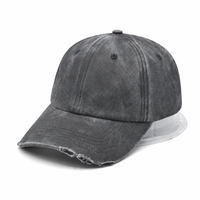 Casquettes de papa unisexe à visière incurvée, non structurées, à calotte souple, gris délavé, effet vieilli, avec logo personnalisé, pour foires artisanales
