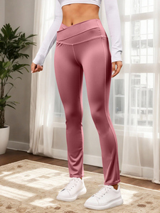 Pantaloni da Yoga a vita alta da donna XL Spandex/Nylon Gym Leggings con Push-up e decorazioni increspate fornitore all'ingrosso di Activewear - Product Image 2