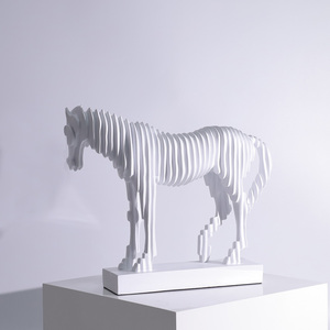 Décoration de maison Antique, ornement, Sculpture de zèbre, Art Vintage abstrait, figurines d'animaux, pièces d'exposition pour la maison, statue de cheval <span class=keywords><strong>origami</strong></span> - Product Image 6