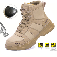 Botas de Seguridad AMAWEI Anti-aplastamiento y Antideslizantes para Fábrica, Taller y Trabajo, Zapatos Indestructibles para Hombre con Puntera de Acero