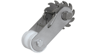 Professionele geïsoleerde draadspanner voor hekwerk met slagvaste kunststof en aluminium spoel, geschikt voor draad tot 4 mm.