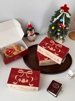 Boîte cadeau de Noël Xiyu avec illustration dessinée à la main, boîte à dessert faite à la main, décoration de boîte cadeau, boîte avion