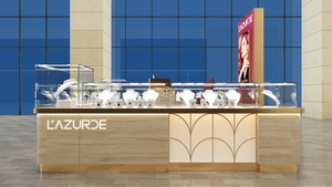 Centro commerciale armadietto di vetro Display di legno gioielli Display chiosco con Mini Spot luci Led - Product Image 6