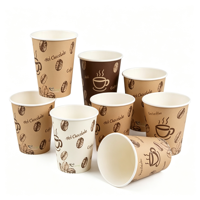 Gobelets en papier à paroi simple écologiques en gros, gobelets à café, logos personnalisés, gobelets en papier jetables