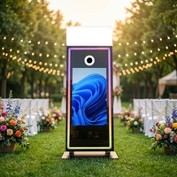 Photomaton Miroir Magique 65 Pouces avec Écran Tactile 43 Pouces, Cabine Photo Interactif et Selfie avec Roues et Flight Case – Direct Usine