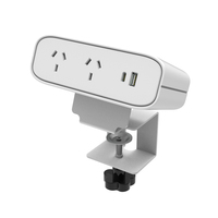Multiprise de bureau OMNI avec 2 prises espacées, ports USB-A/C et disjoncteur pour usage domestique/bureau