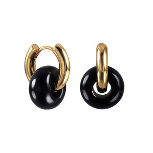 Pendientes Colgantes de Turquesa con Aro de Latón Chapado en Oro, Diseño Geométrico Moderno, Estilo Religioso, Joyería de Moda, Regalo Unisex - Product Image 1