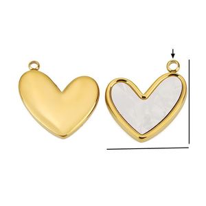 Stainless Steel 18K Gold Plated Heart Butterfly Square Inlaid Shell Pendant For <b>Bracelet</b> Making DIY Jewelry Accessories - Product Image 3