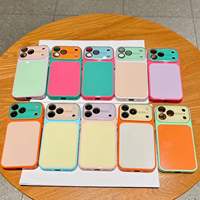 Coque de téléphone en verre antichoc avec protection d'objectif couleur bonbon givré et brillant pour iPhone 11 12 13 14 15