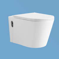 Sans monture chasse d'eau moderne style européen sanitaire une pièce cuvette de toilette murale en céramique blanc mur suspendu cuvette de toilette