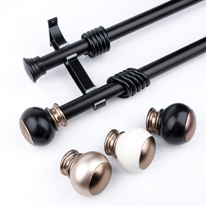 Promotion Aluminium Alloy Heavy Duty Hotel Cheap Metal Extendable Double <b>Curtain</b> Rings Rods - Product Image 5