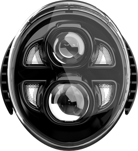 Faro Anteriore a LED LOYO per Harley Breakout Cromato con Abbaglianti e Anabbaglianti per Harley <span class=keywords><strong>Davidson</strong></span> VRSCAW <span class=keywords><strong>V</strong></span>-<span class=keywords><strong>Rod</strong></span> 2002-2017 - Product Image 1