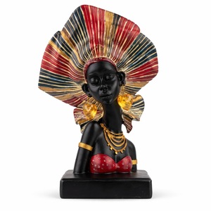 Sculpture de <span class=keywords><strong>buste</strong></span> de <span class=keywords><strong>femme</strong></span> africaine en résine, décoration moderne pour la maison, ornement de table pour le salon - Product Image 5