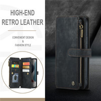 Étui de téléphone pour iPhone 13 13 pro max 12 12 Pro Max 11 Pro Max 7 8 XR XS sac à main en cuir fermeture éclair détachable étui portefeuille à rabat