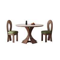 Table à manger en bois de style vintage, pour usage domestique, petit appartement, couleur noyer, style simple du milieu du siècle