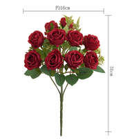 Nouvelle Arrivée Bouquet de Fleurs Artificielles en Soie Rose Austin à 10 Têtes Fait Main Style Moderne pour Mariage, Fête des Mères, Thanksgiving