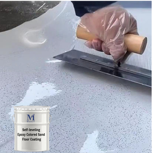 Revestimiento de Piso Autonivelante de Epoxi Resistente a la Presión, con Arena de Color, Efecto Mármol Líquido, Piedra Abrasiva, Impermeable y Antipolvo - Product Image 1