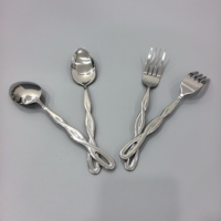 Ensemble de couverts en acier inoxydable de haute qualité avec design torsadé pour les événements de mariage Ustensiles de cuisine élégants