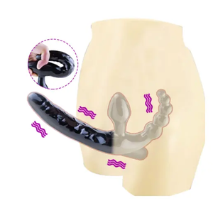 Dildo Penis silikon lunak 3 in 1 tali seks pemijat vagina pada mainan seks <span class=keywords><strong>Vibrator</strong></span> Dildo untuk wanita - Product Image 1