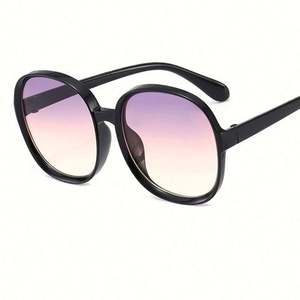 Vente en gros de lunettes de soleil tendance rétro vintage 2021 avec logo personnalisé, grandes montures, verres dégradés, lunettes de soleil rondes surdimensionnées pour femmes - Product Image 3