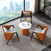 Ensemble de canapés en cuir PU de luxe léger Napapijri avec table basse, zone de détente et d'affaires mobile, pieds en acier au carbone, garantie de 3 ans