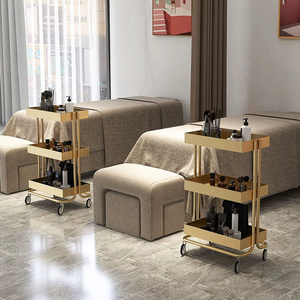 Chariot de beauté professionnel, chariot de coiffure à trois niveaux, chariot de rangement pour salon de beauté, mobilier de salon en métal pour salon de beauté - Product Image 4