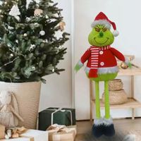 Peluche Grinch de Noël, Monstre Vert Écologique, Décoration de Noël, Fabrication Artisanale