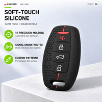 Coque de clé en silicone alvéolé pour télécommandes intelligentes Toyota Corolla Camry RAV4 à 4 boutons, protection anti-rayures à rayures rouges, vente en gros
