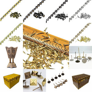 Clavos Decorativos Dorados para Tapicería, Diámetro de Cabeza Redonda de 0.43'', Clavos Decorativos para Muebles, Sofás, Manualidades y Decoración - Product Image 2