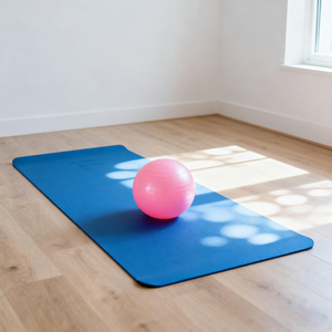 Esterilla de yoga de goma, azul, rosa, 60 cm x 15 cm x 10 cm, alta elasticidad, para uso en ejercicios en casa - Product Image 1