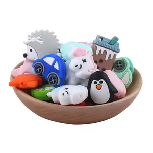 Cao Su Tự Nhiên Teether Silicone Hedgehog Bò Cầu Vồng Tiêu Cự Hạt Mọc Răng Đồ Chơi