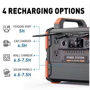 Portable 200W-2500W Outdoor Power Station Solar Bank Car Source Jump Flashlight Remote Control Cigar T11 Solar <b>Generators</b> - Product Image 2