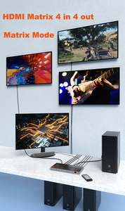 <span class=keywords><strong>HDMI</strong></span> Matrix <span class=keywords><strong>4X4</strong></span> พร้อมเสียงออก 4K 60Hz <span class=keywords><strong>HDMI</strong></span> 2.0 สวิตช์เมทริกซ์ 4 ใน 4 ออกเสียง <span class=keywords><strong>4X4</strong></span> <span class=keywords><strong>HDMI</strong></span> Matrix <span class=keywords><strong>Splitter</strong></span> สวิทช์ 4K 30Hz - Product Image 3