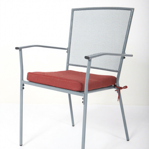 Ensemble de mobilier de balcon extérieur au design moderne et décontracté, chaises en maille, meubles en métal pour villa - Product Image 4