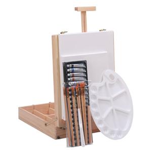 Ensemble de <span class=keywords><strong>chevalet</strong></span> de table de meilleur artiste avec boîte à croquis et boîte de rangement pour peinture sur bois Kits complets d'approvisionnement artistique - Product Image 1