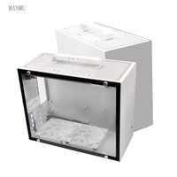 MANMU OEM Portable Mini ITX Desktop Mid Tower Computer Case Blanc Transparent CPU Gaming Cabinet avec Fan MicroATX Style