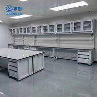 Mesa de Laboratorio de Acero con Estructura en H, Diseño Tradicional, Encimera Resistente a Ácidos y Álcalis para Uso en Escuelas, Hospitales y Laboratorios