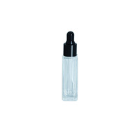 Flacon compte-gouttes carré en verre transparent de 3 ml, 5 ml, 7 ml, 10 ml, 20 ml pour huiles essentielles, flacon de sérum rechargeable, emballage en gros
